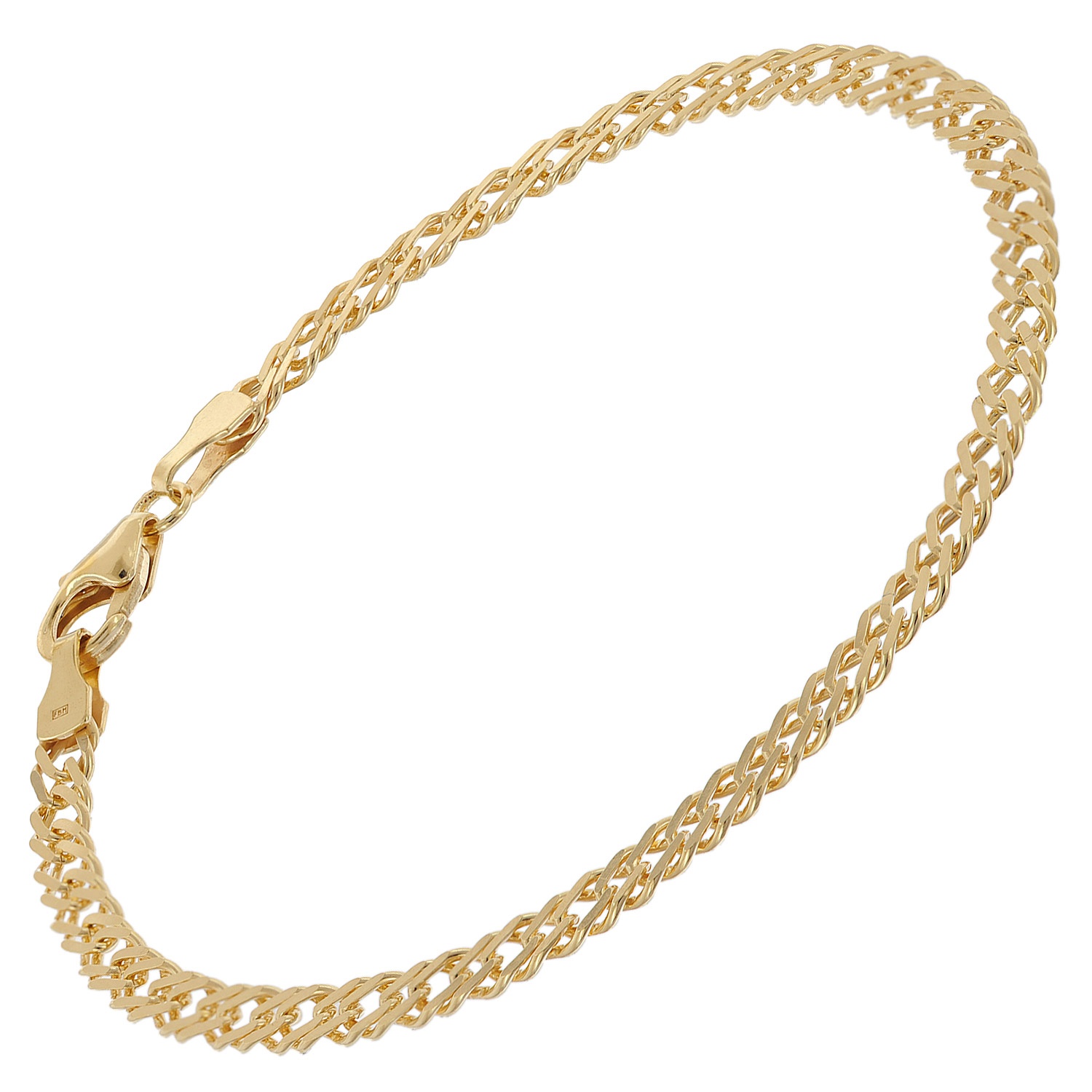 trendor 21038 Armband 925 Silber Goldplattiert Zwillingspanzer 3,9 mm