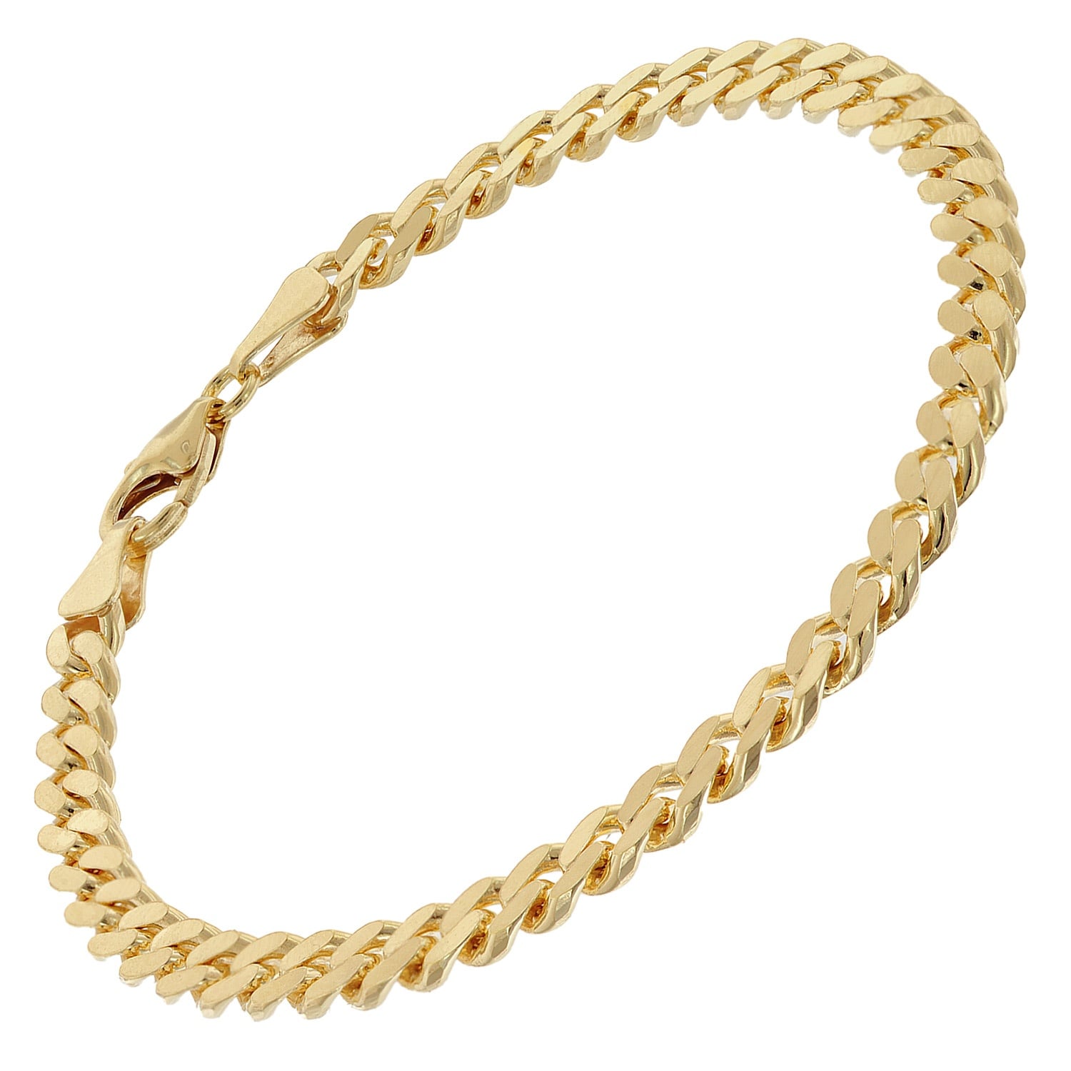 trendor 21044 Herren-Armband 925 Silber Goldplattiert Panzerarmband 5,4 mm