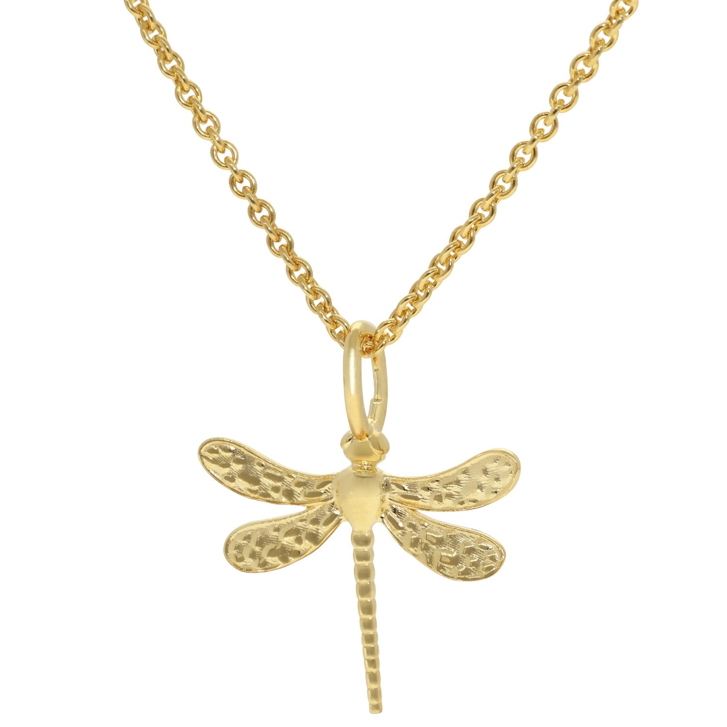 trendor 21564 Damen-Halskette mit Anhänger Libelle 925 Silber Vergoldet