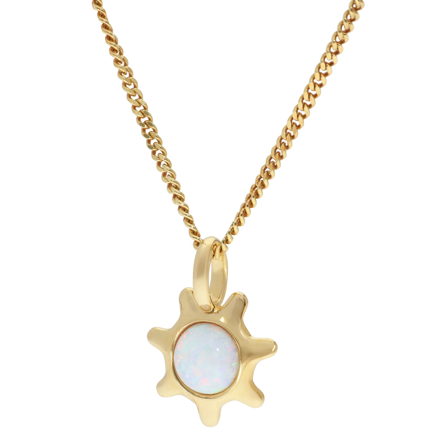 trendor 21562 Damen-Kette mit Anhänger Silber Vergoldet mit synthetischem Opal