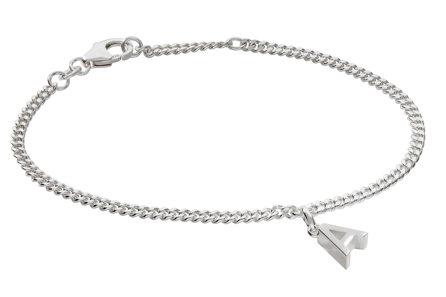 trendor 21590-A Mädchen-Armband mit Buchstabe A 925 Silber Rhodiniert
