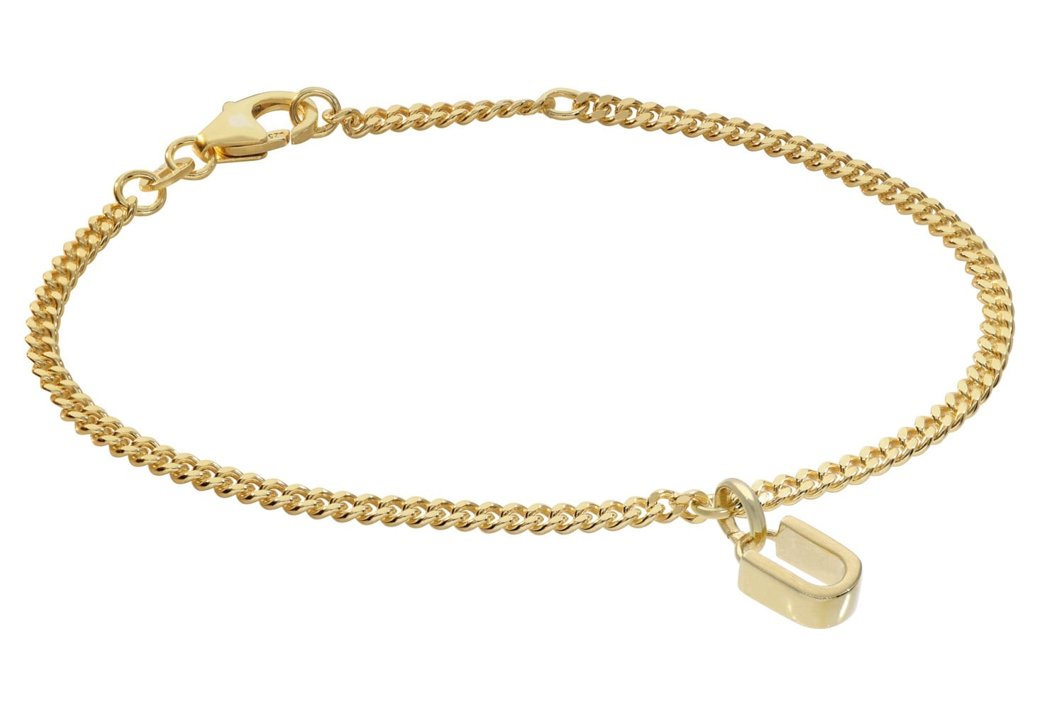 trendor 21602-U Mädchen-Armband mit Buchstabe U 925 Silber Vergoldet