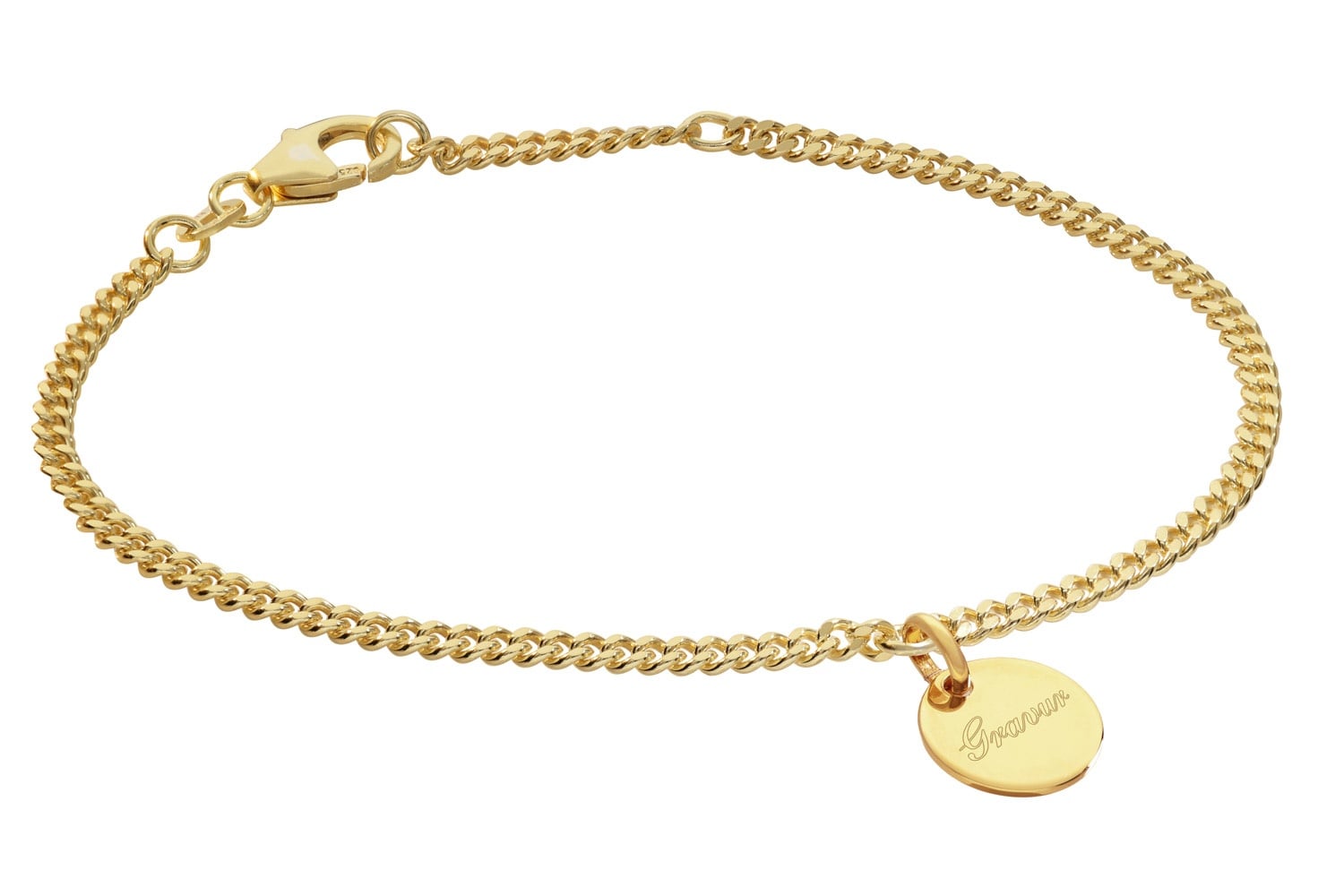 trendor 21578 Mädchen-Armband mit Gravurplatte 925 Silber Vergoldet