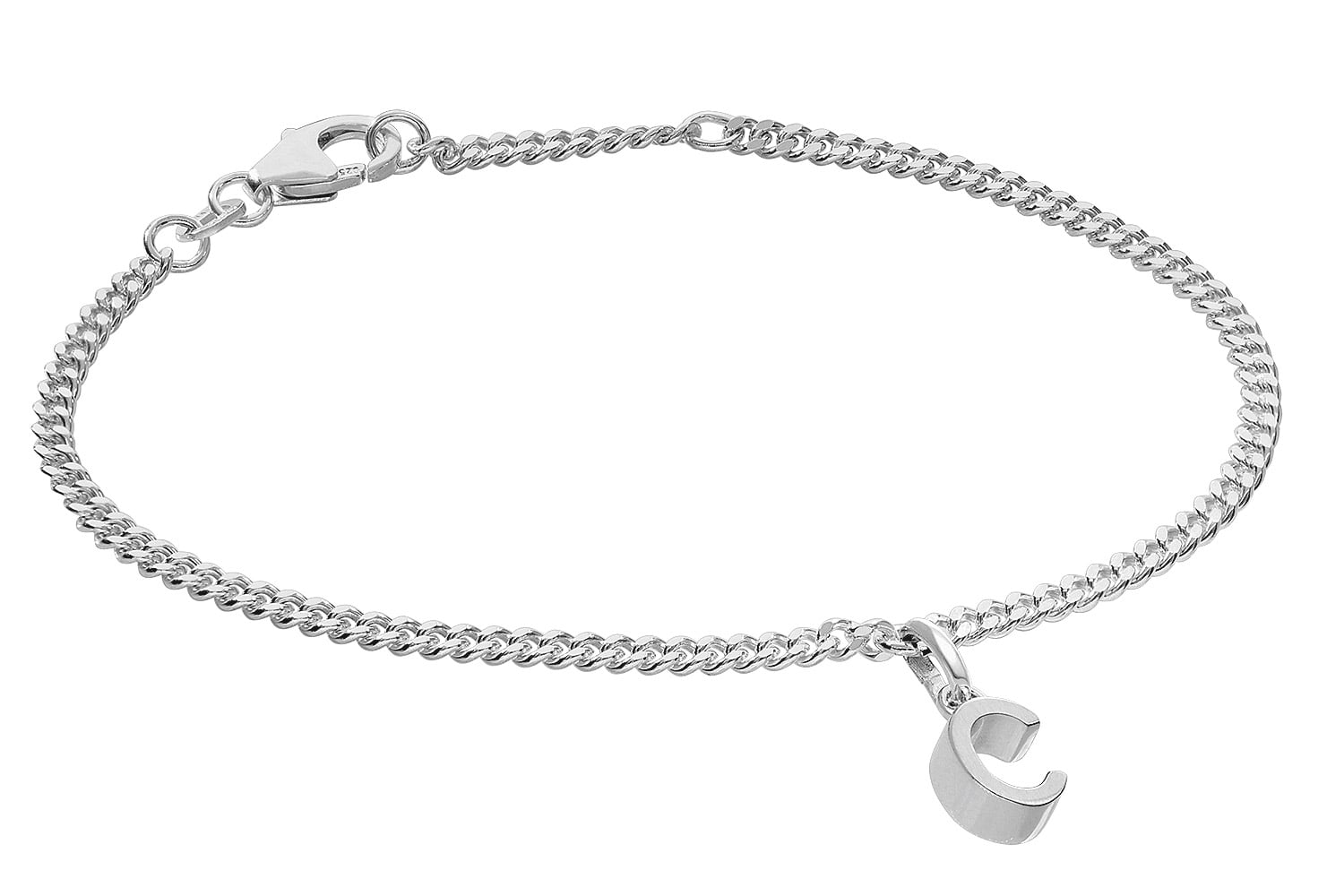 trendor 21590-C Mädchen-Armband mit Buchstabe C 925 Silber Rhodiniert