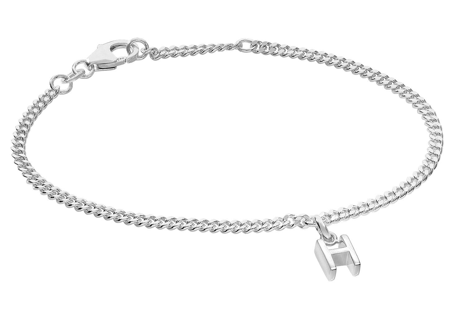 trendor 21590-H Mädchen-Armband mit Buchstabe H 925 Silber Rhodiniert