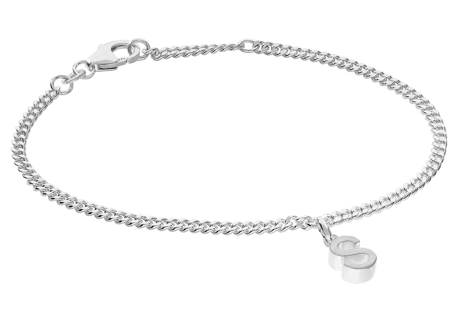 trendor 21590-S Mädchen-Armband mit Buchstabe S 925 Silber Rhodiniert