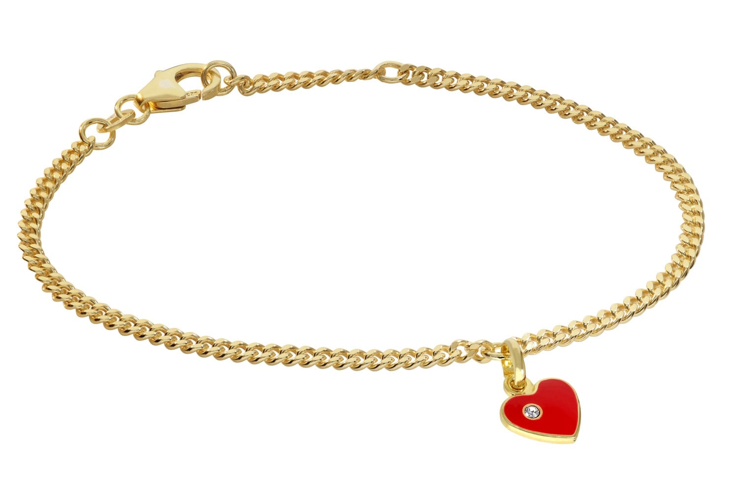 trendor 21620 Mädchen-Armband mit Herz-Anhänger 925 Silber Vergoldet