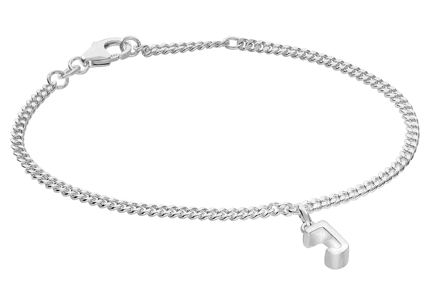 trendor 21590-J Mädchen-Armband mit Buchstabe J 925 Silber Rhodiniert
