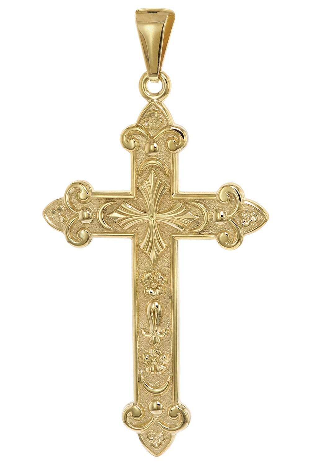 trendor 21660 Herren-Anhänger Orthodoxes Kreuz 925 Silber Vergoldet 45 x 29 mm