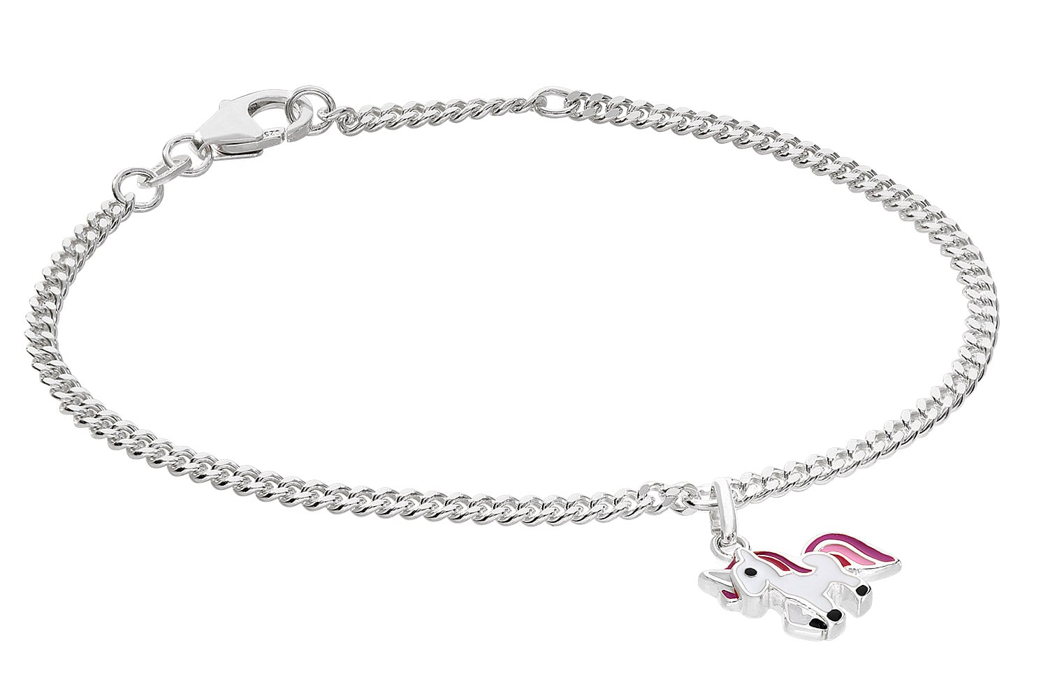 trendor 21623 Mädchen-Armband mit Einhorn-Anhänger 925 Silber Rhodiniert