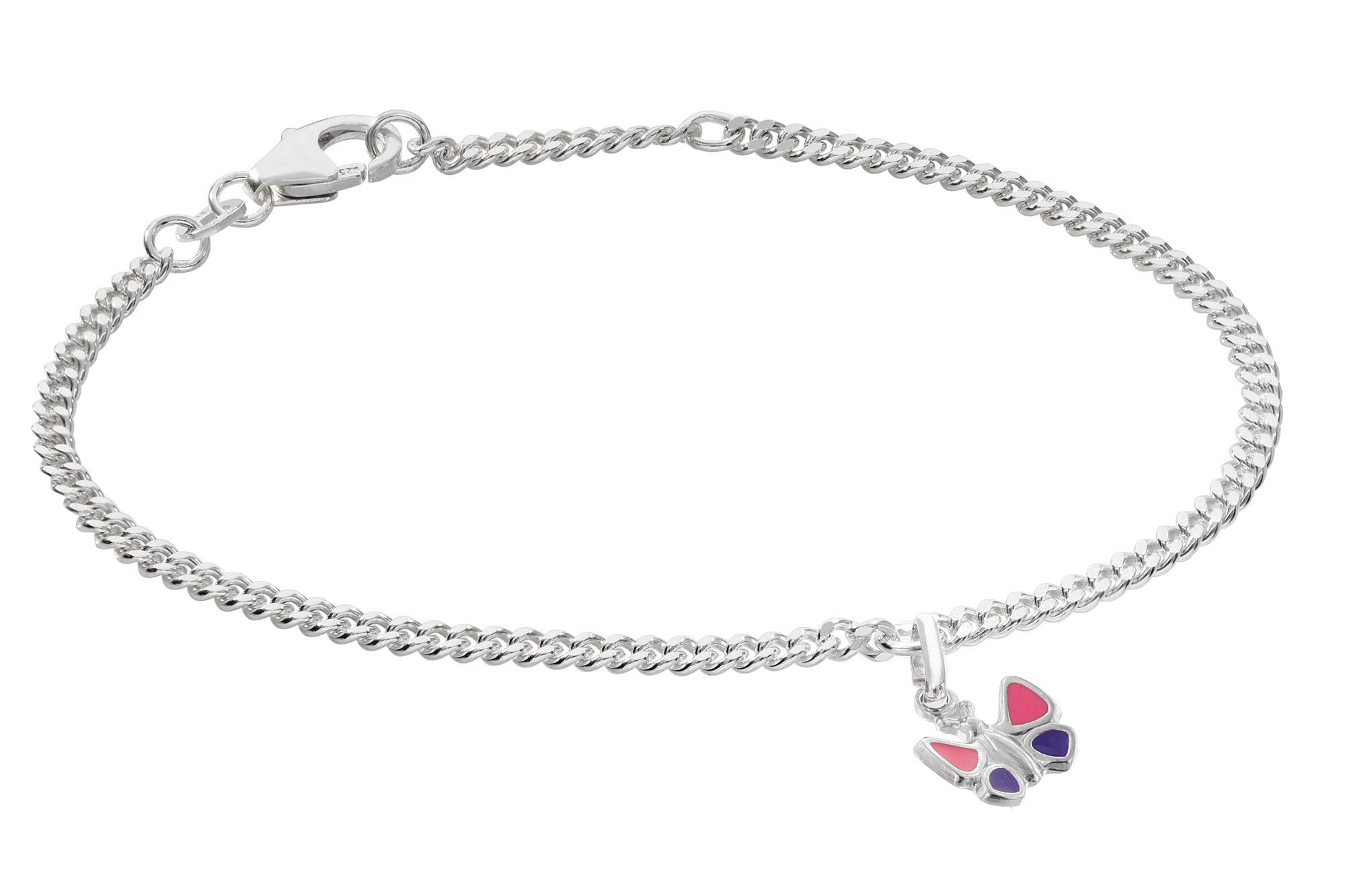 trendor 21585 Mädchen-Armband mit Schmetterling 925 Silber Rhodiniert