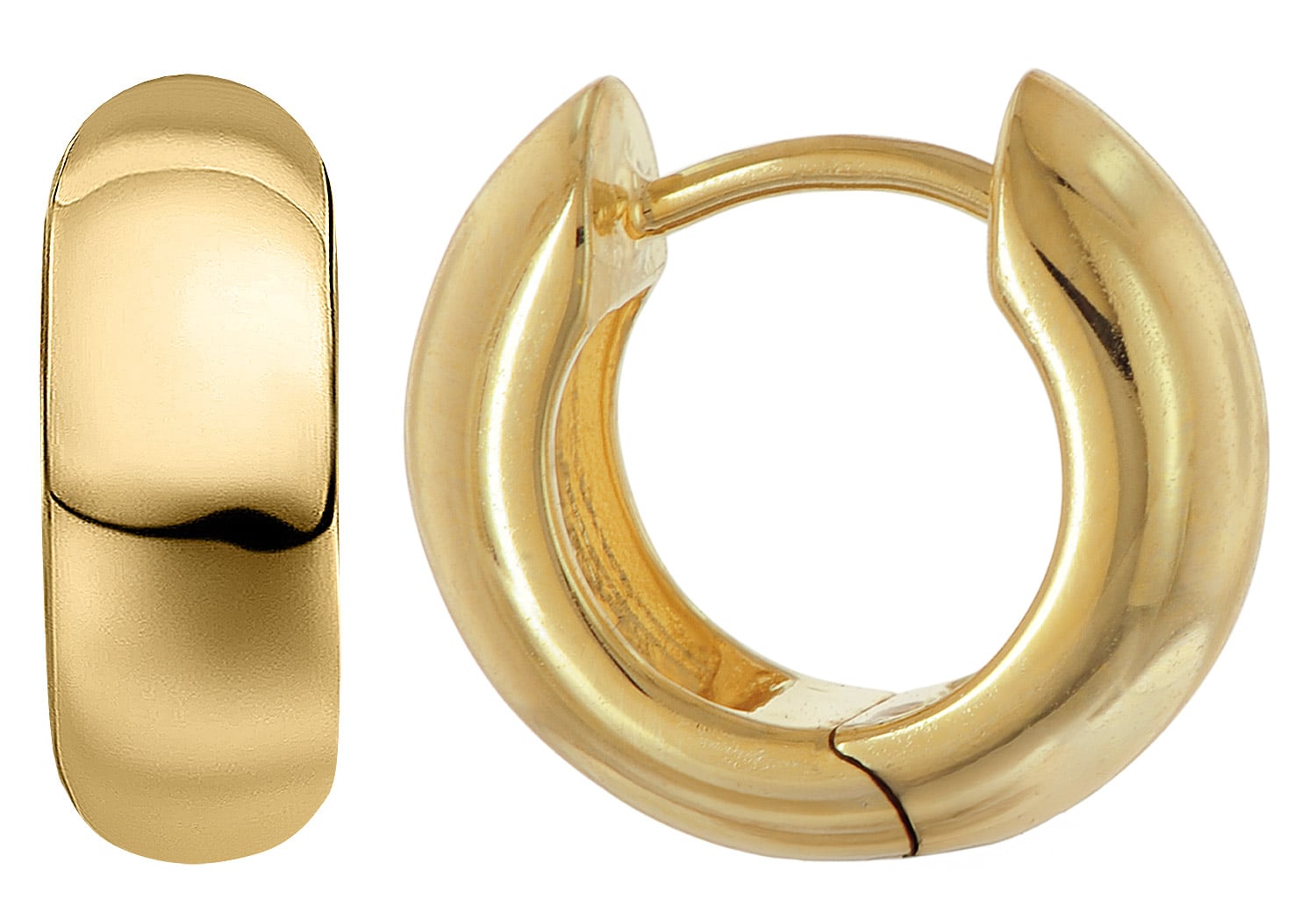 trendor 21727 Damen-Ohrringe Kleine Creolen 925 Silber Vergoldet ⌀ 13,7 mm
