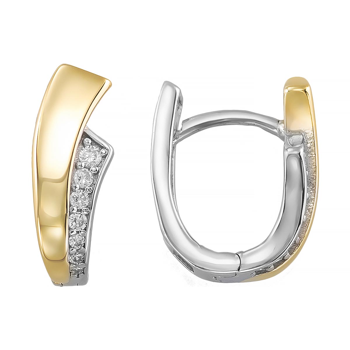 trendor 21784 Damen-Ohrringe Silber 925 Bicolor mit Zirkonia