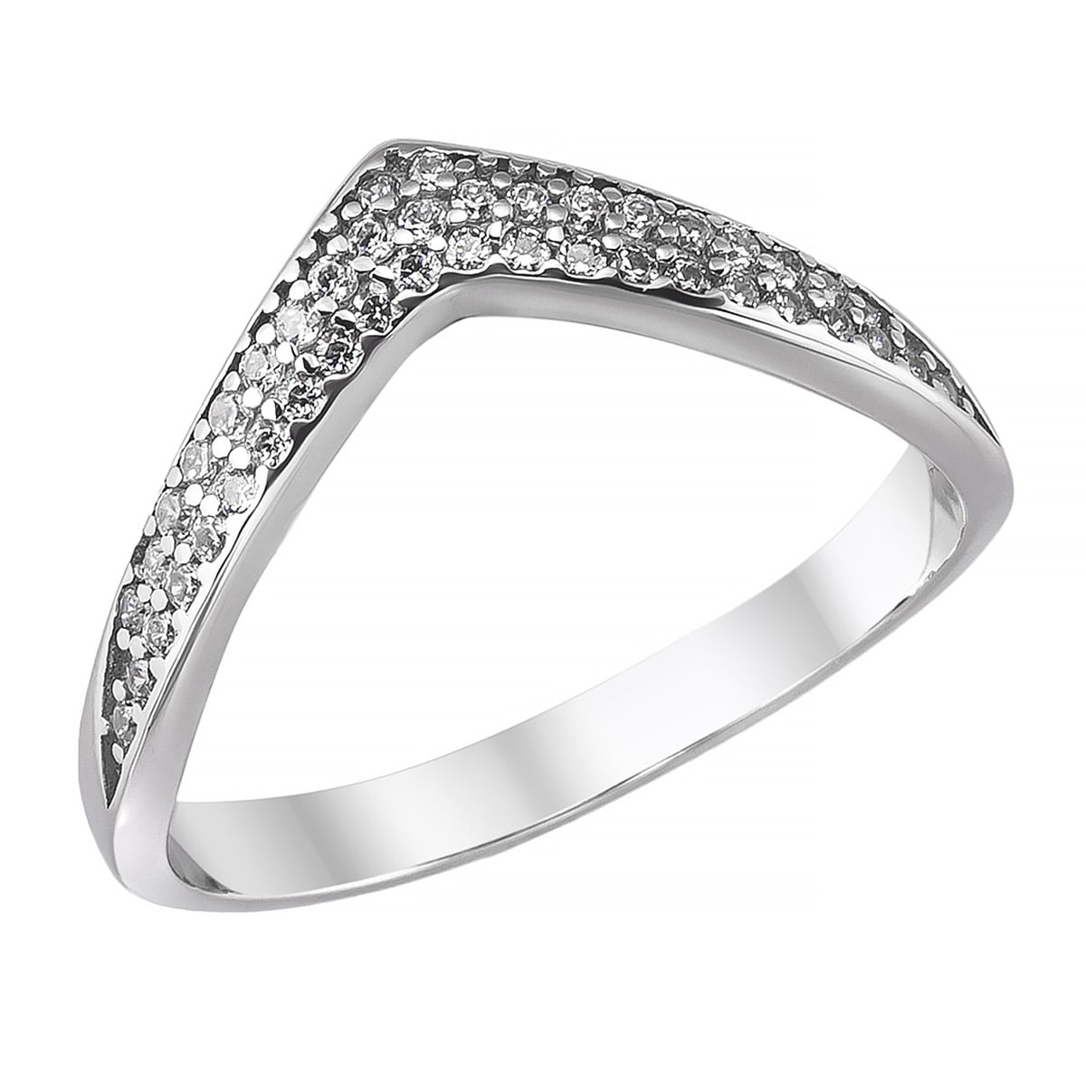 trendor 21802 Damenring 925 Silber Rhodiniert mit Zirkonia