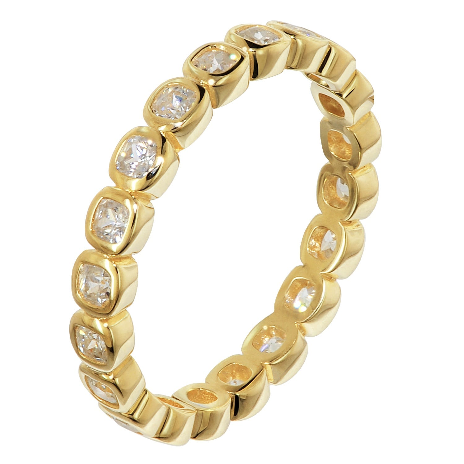 trendor 21870 Damenring Zirkonia 925 Silber Vergoldet Memoire-Ring