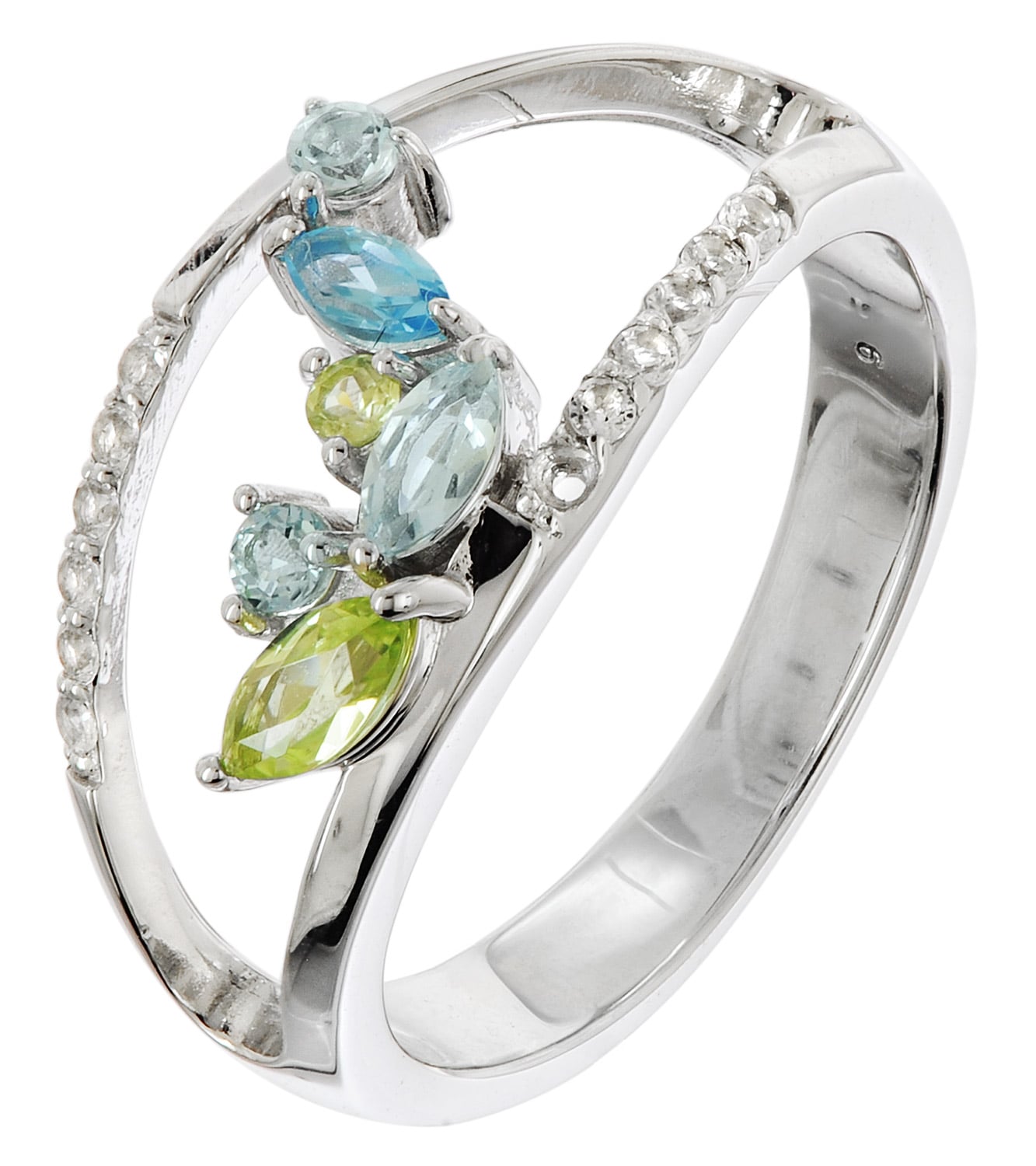 trendor 21905 Damenring Topas und Peridot 925 Silber Rhodiniert