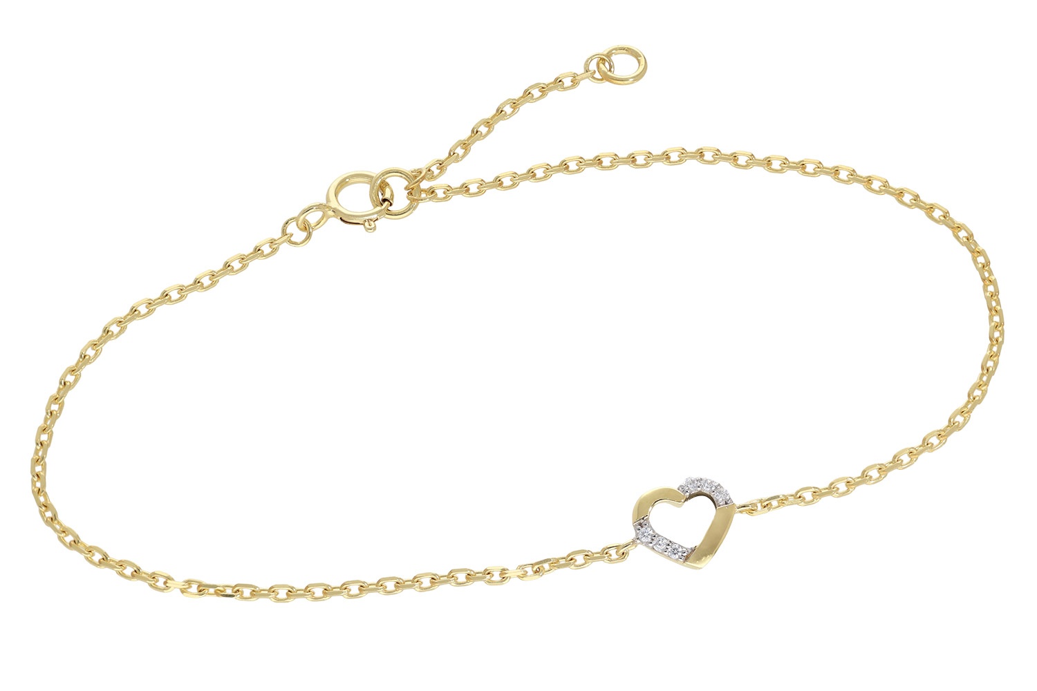 trendor 21878 Damen-Armband mit Zirkonia-Herz 925 Silber Vergoldet