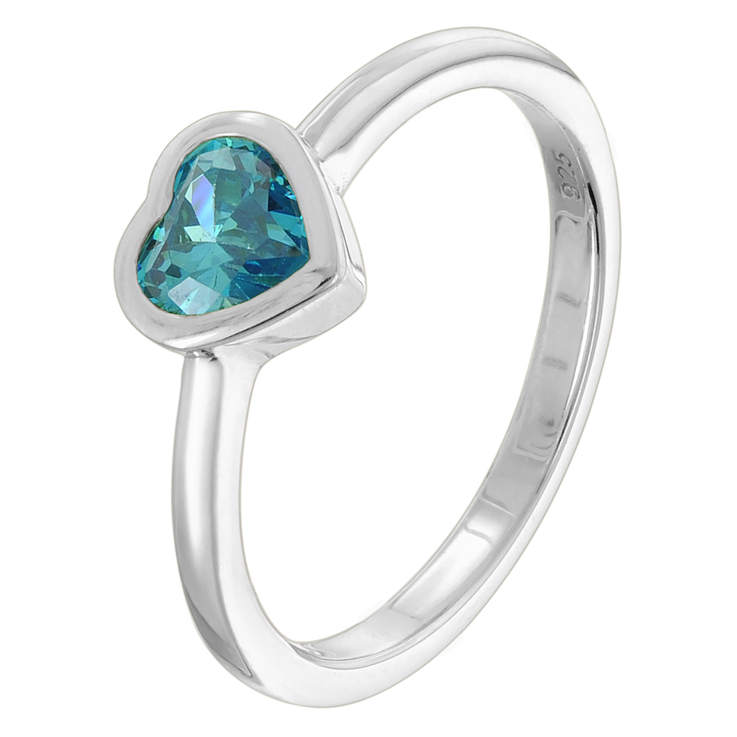 trendor 31064-04 Damenring mit blauem Herz-Zirkonia 925 Silber