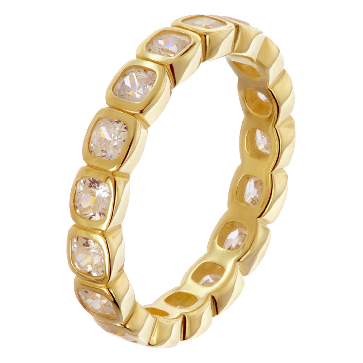 trendor 31050 Damenring Memoire-Ring 925 Silber Vergoldet mit Zirkonia