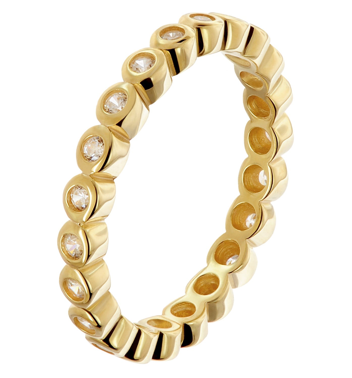 trendor 31054 Damenring Memoire-Ring 925 Silber Vergoldet Zirkonia