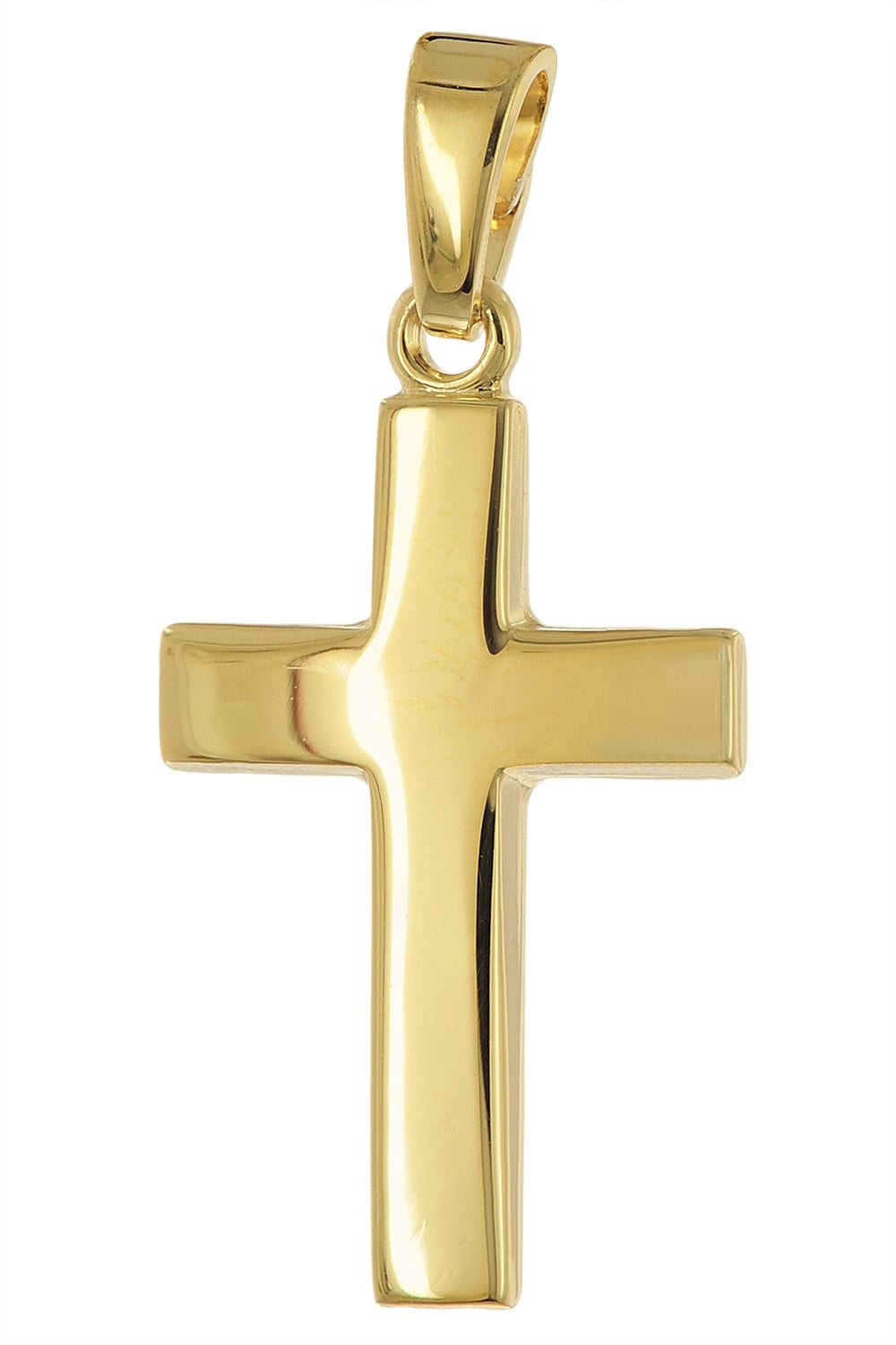 trendor 31043 Kreuz-Anhänger für Kinder 925 Silber Vergoldet 18 mm
