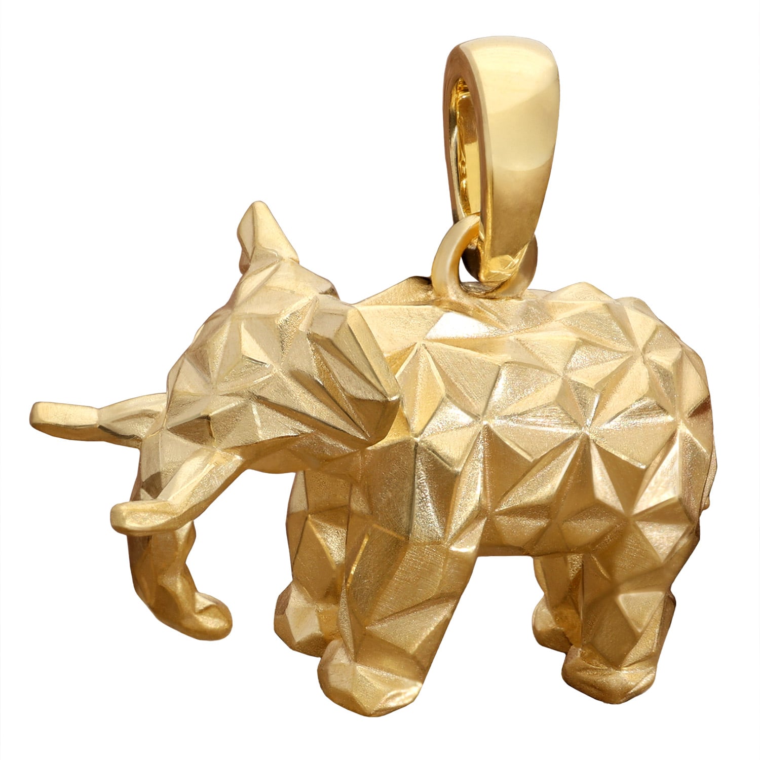 trendor 31061 Elefant-Anhänger Origami-Style 925 Silber Vergoldet