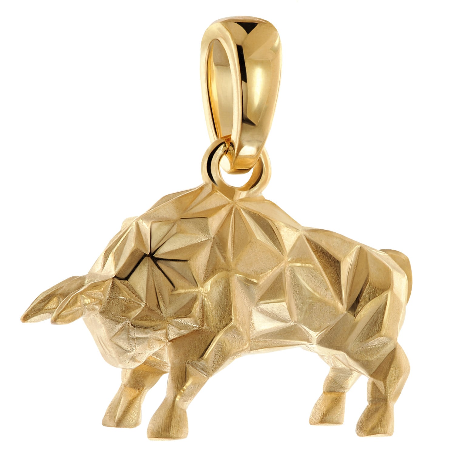 trendor 31063 Stier-Anhänger Origami-Style 925 Silber Vergoldet