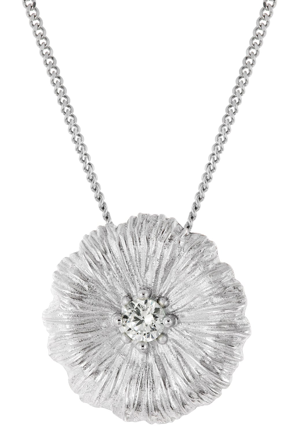 trendor 31162-01 Damen-Kette mit Lotusblatt-Anhänger 925 Silber Rhodiniert