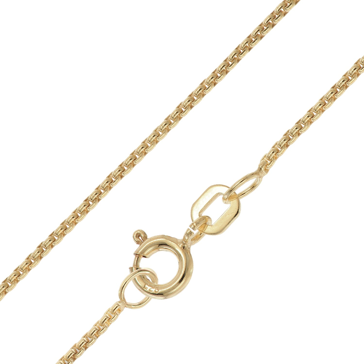trendor 31170 Halskette Venezia Rund 925 Silber Vergoldet Kette 1,2 mm
