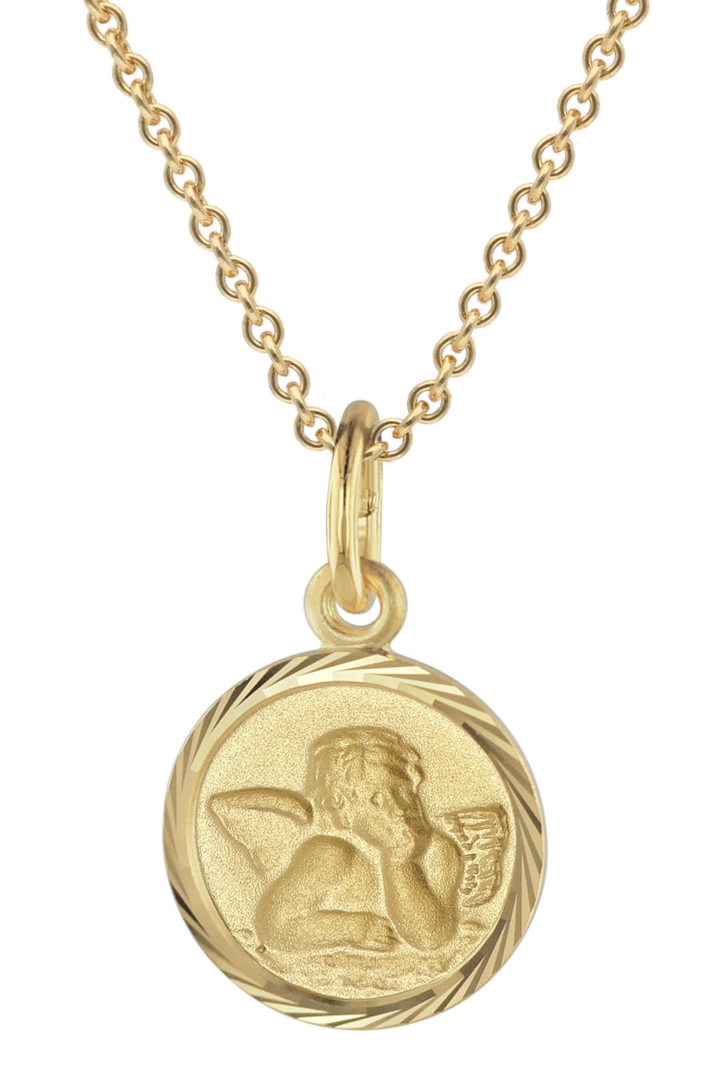 trendor 31184 Kinder-Halskette mit Amor Engel 925 Silber Vergoldet