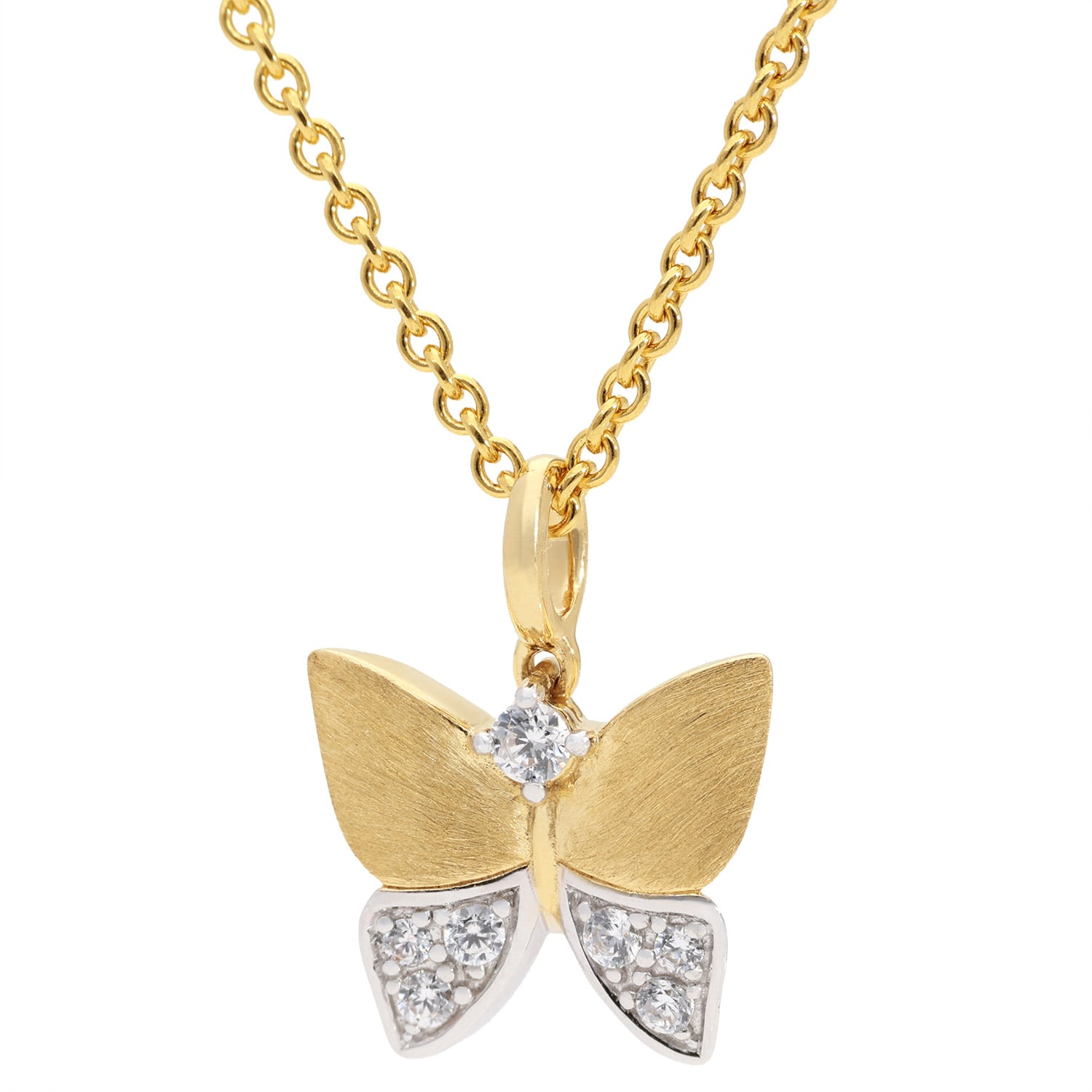 trendor 31195 Anhänger Gold 333/8K Schmetterling Vergoldete Silberkette