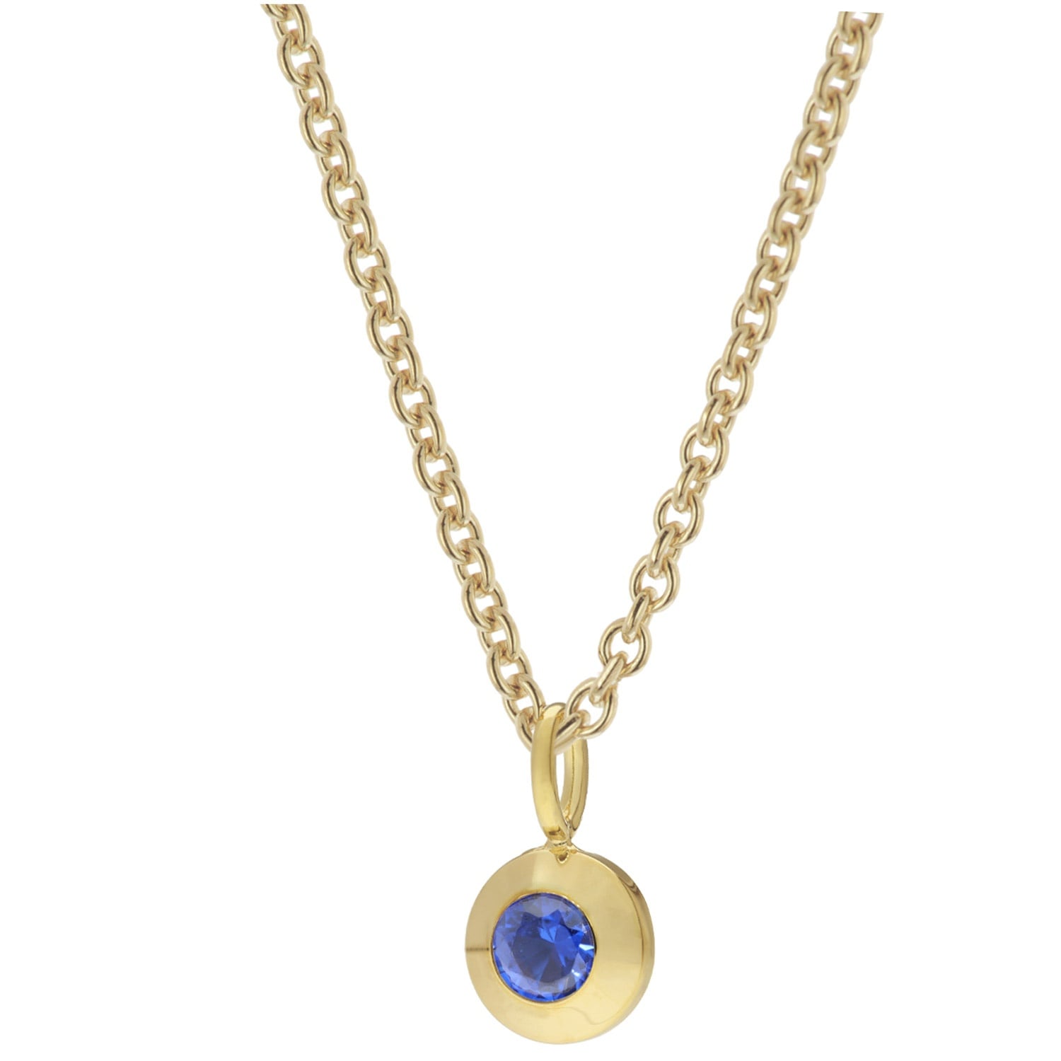 trendor 31154-05 Damen-Halskette mit blauem Zirkonia 925 Silber Vergoldet