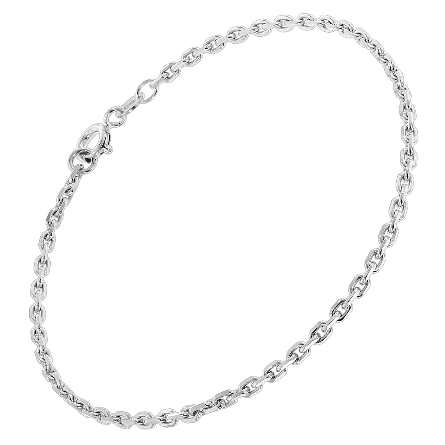 trendor 31229 Damen-Armband 925 Silber Rhodinert Ankerkette 2,2 mm breit