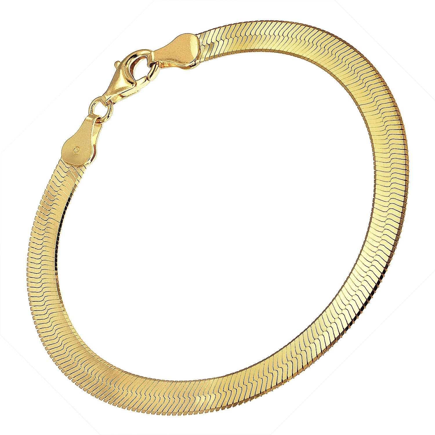 trendor 31254 Damen-Armband 925 Silber Vergoldet Fischgrätmuster 5,5 mm