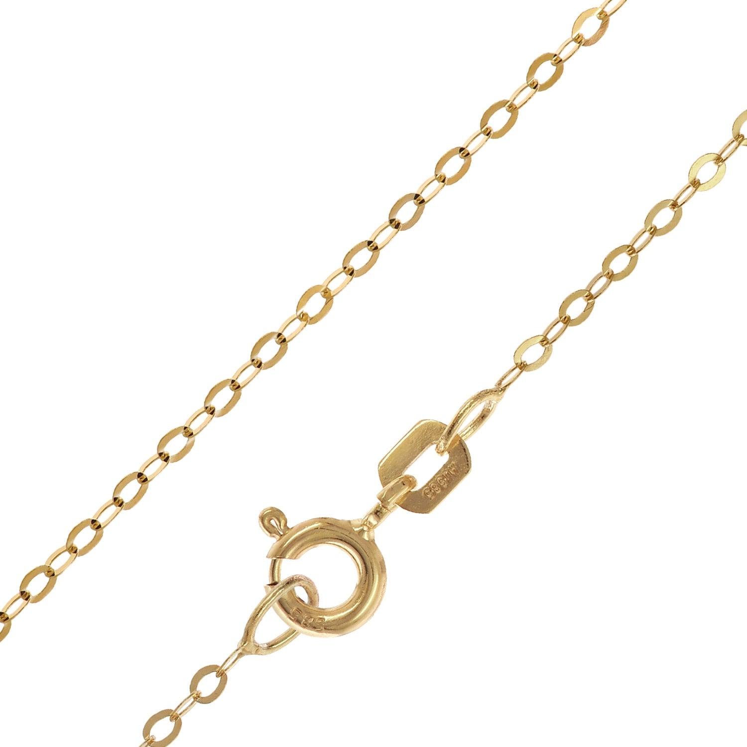 trendor 31204 Halskette 585 Gold 14K Ankerkette 4-seitig diamantiert 1,0 mm