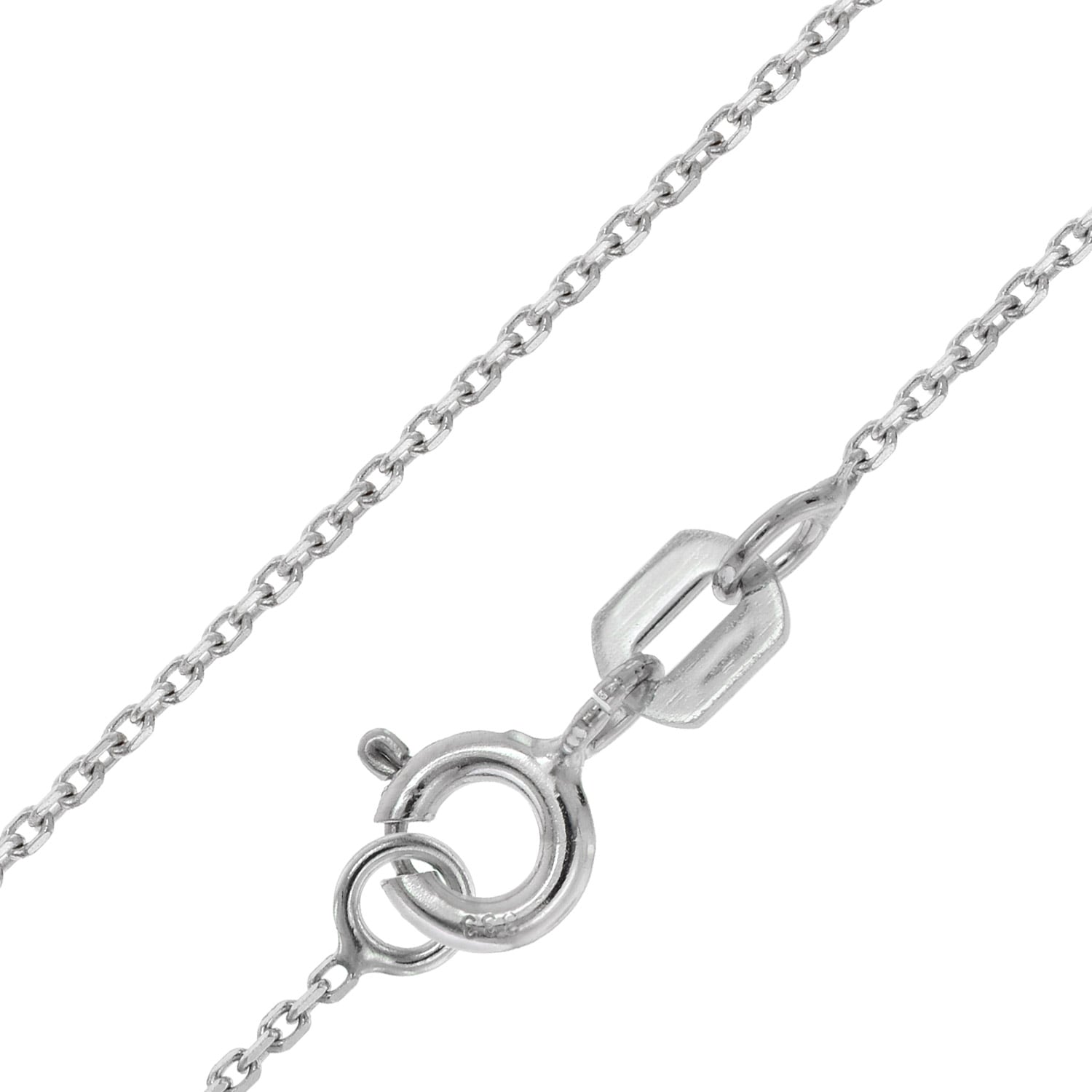 trendor 31210 Halskette 333 Weißgold Ankerkette 4-seitig Diamantiert 1 mm