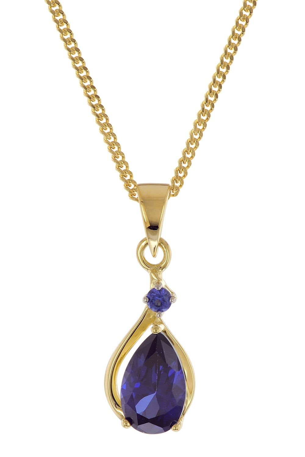 trendor 31292 Blauer Anhänger Gold 333/8K mit Vergoldeter Silberkette