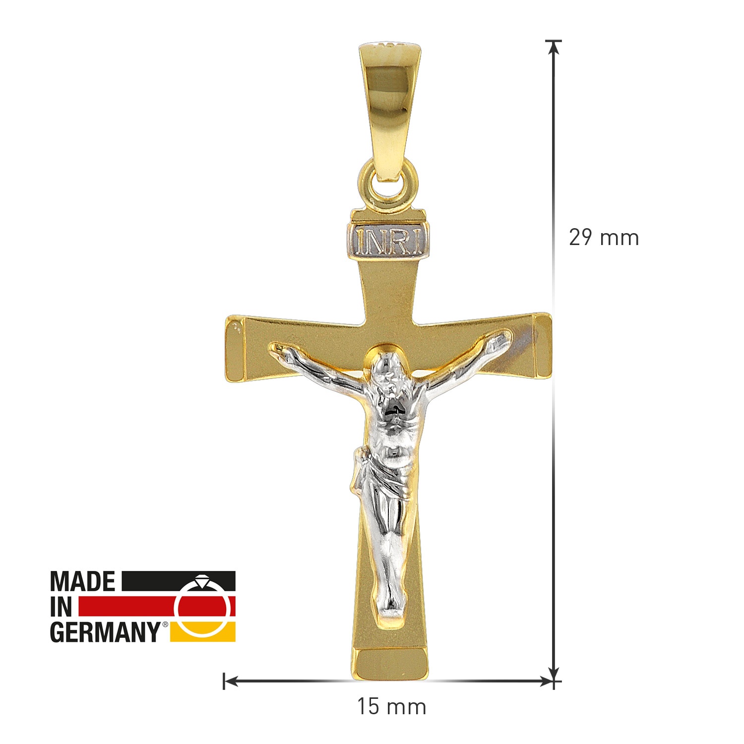 Kreuz Schmuck Ketten-Anhänger Kruzifix Massiv Silber 925