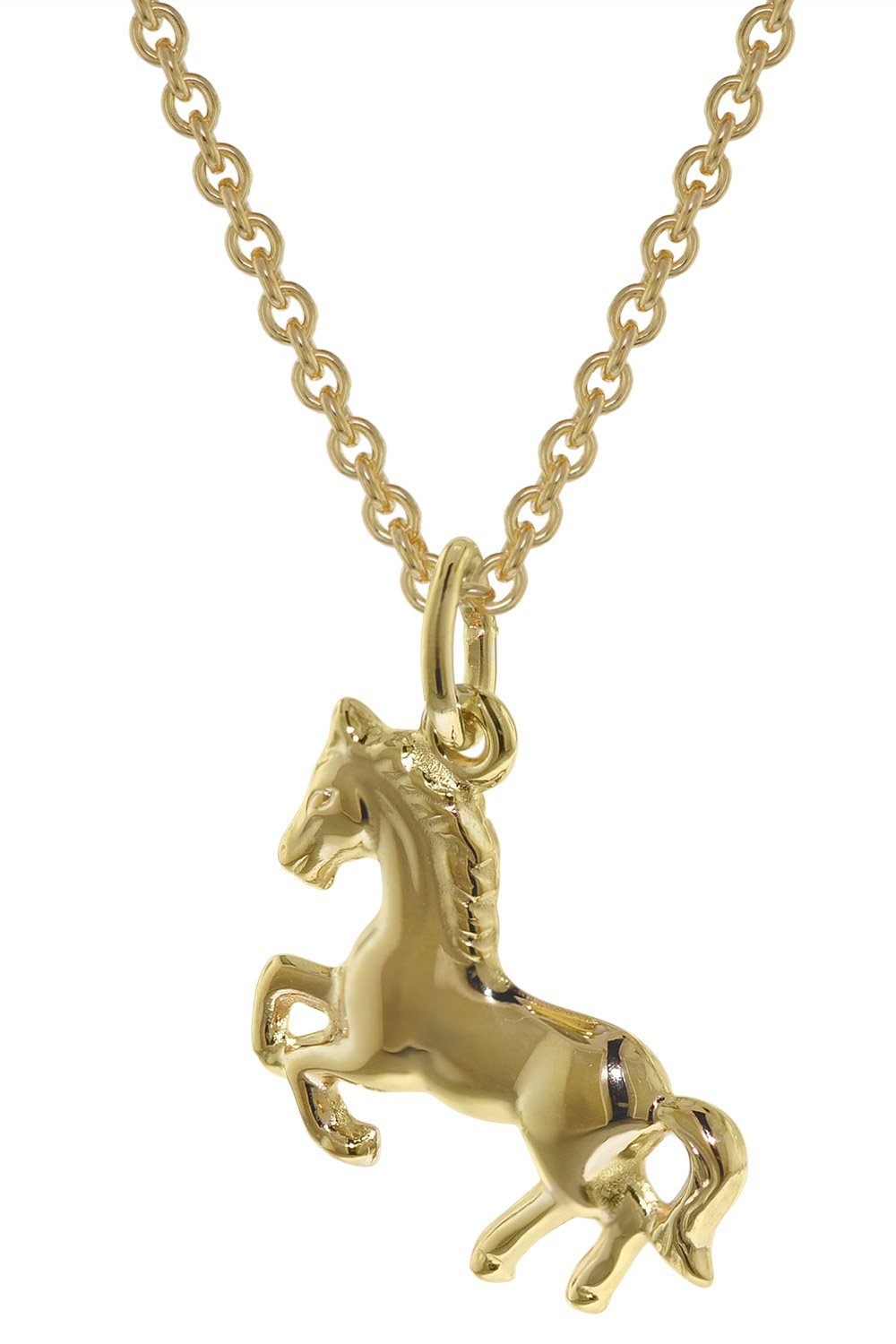 trendor Pferd Anhänger Gold 333 mit plattierter Kette für Mädchen 35808 •  uhrcenter