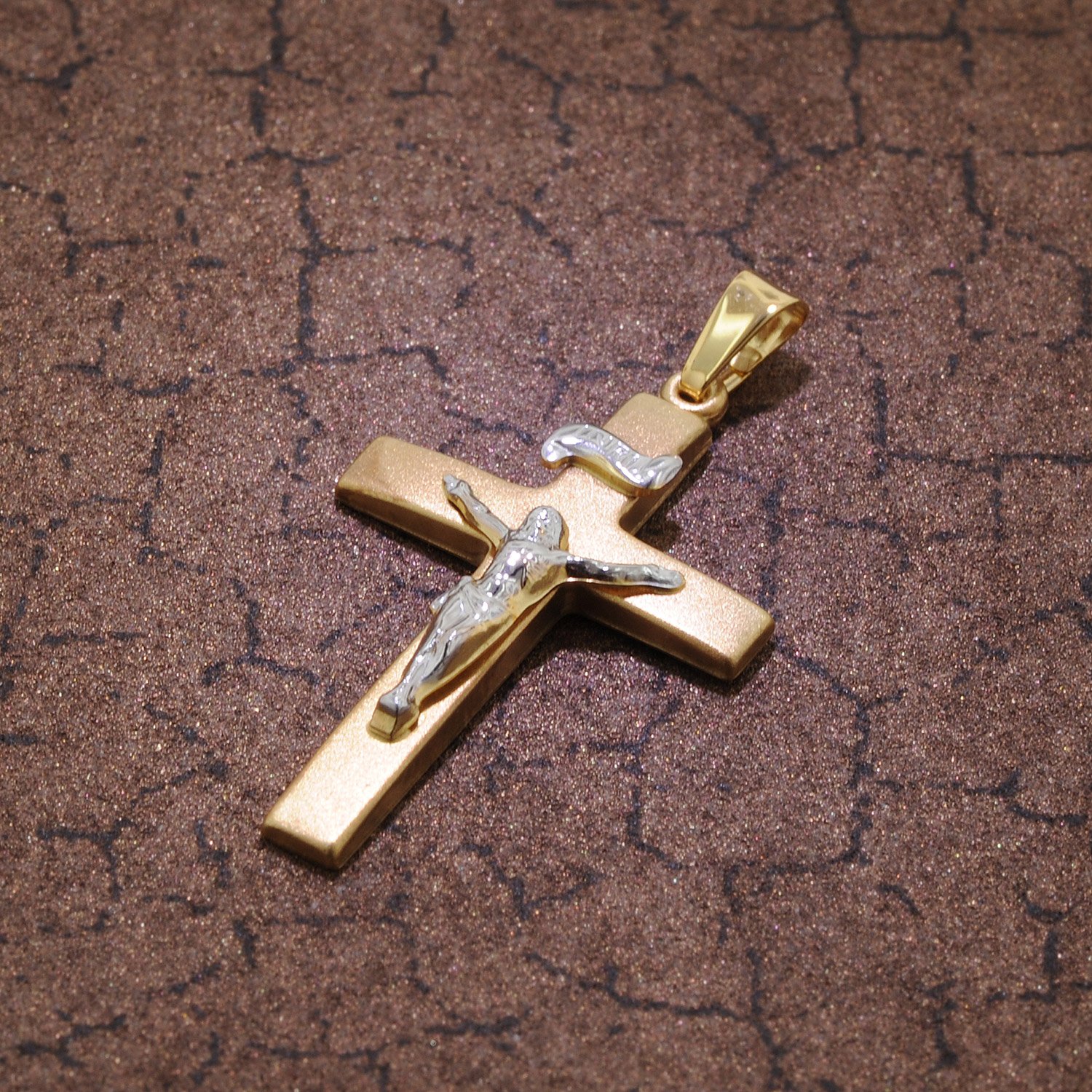 trendor Pendant Crucifix Gold 750/18 ct 30 x 15 mm 75088