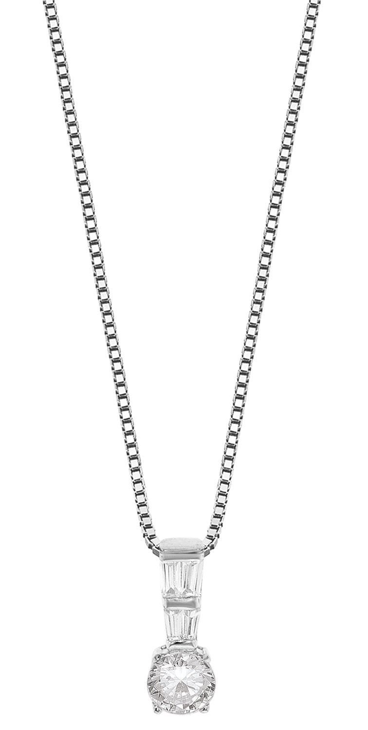 trendor 35910 Silber Halskette mit Zirkonia-Anhänger