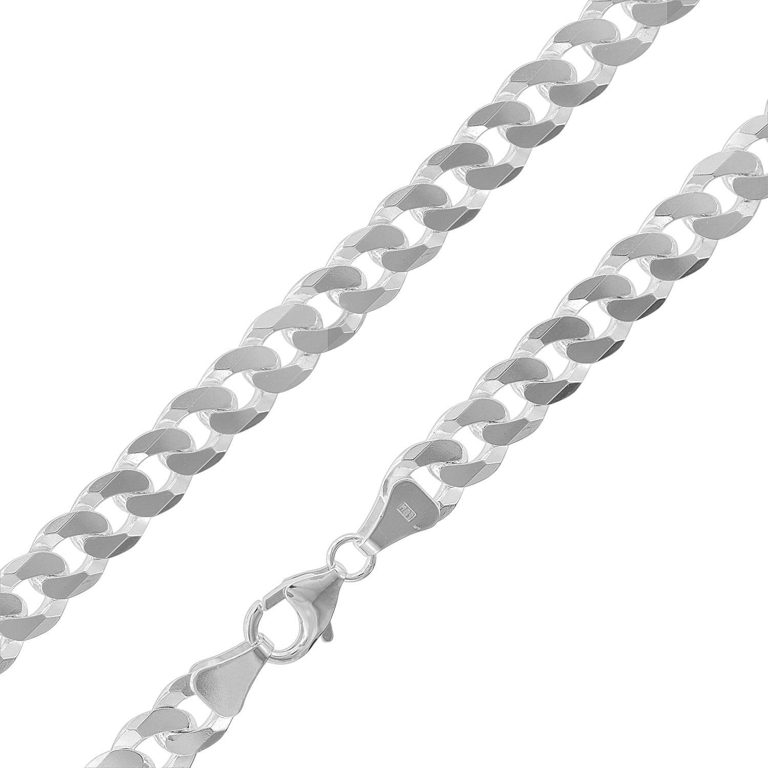TRENDOR Schmuck Halskette für Männer Silber 925 Flachpanzer 4,7 mm breit 75134 