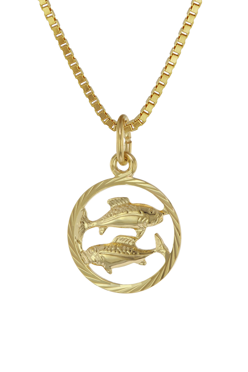 Goldkette 333 mit Anhänger Sternzeichen Fische Versand kostenlos Mode & Beauty Accessoires & Schmuck 