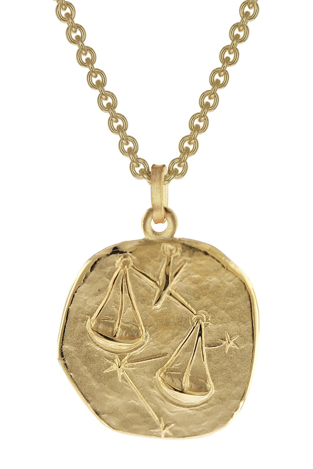 trendor 39070-10 Waage Sternzeichen Ø 20 mm Herren-Halskette Gold auf Silber