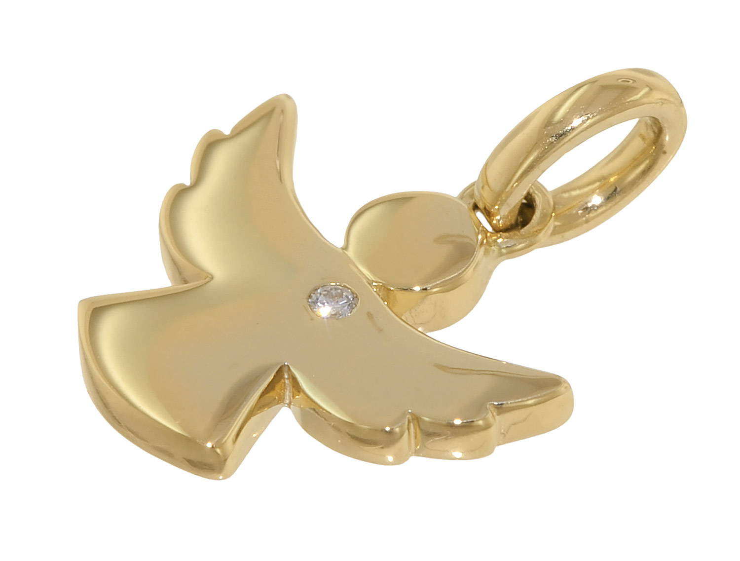 trendor Engel Anhänger mit Diamant Gold 585 + plattierte Silberkette 39401  • uhrcenter