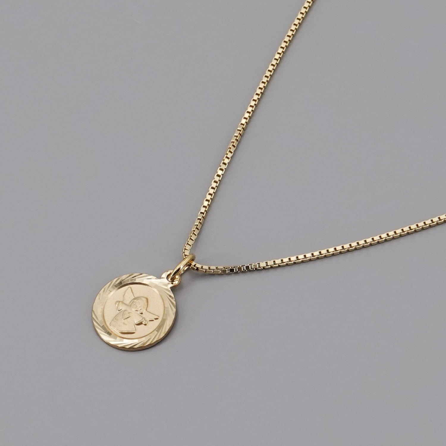 Kinder Baby Schutz Engel Mit Kreuz Echt Gold 333 Mit Silber Vergoldeter Kette