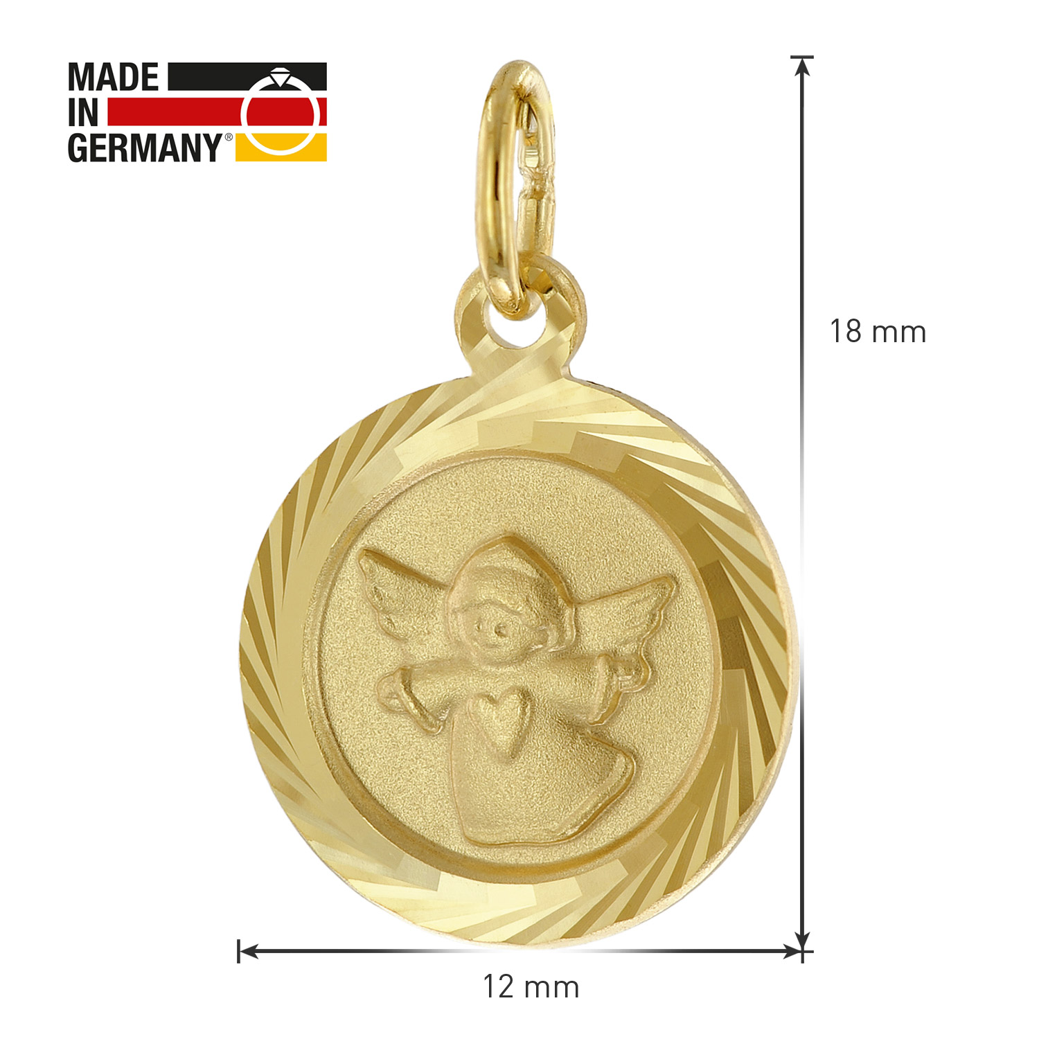 trendor Schutzengel-Anhänger 585 Gold bicolor mit vergoldeter Halskette  41381 • uhrcenter
