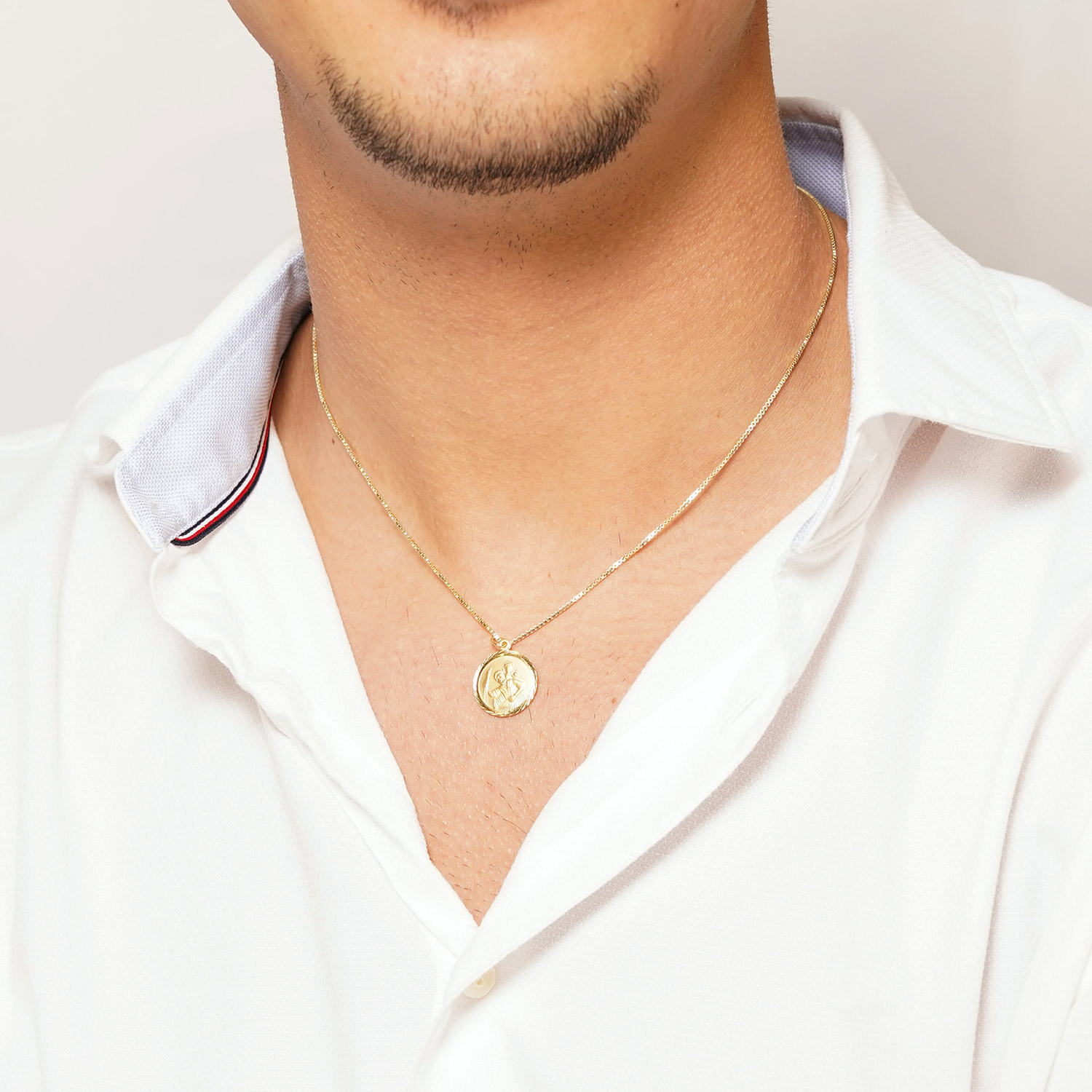 trendor Christophorus Anhänger Gold 333 mit vergoldeter Silber-Halskette  41374 • uhrcenter