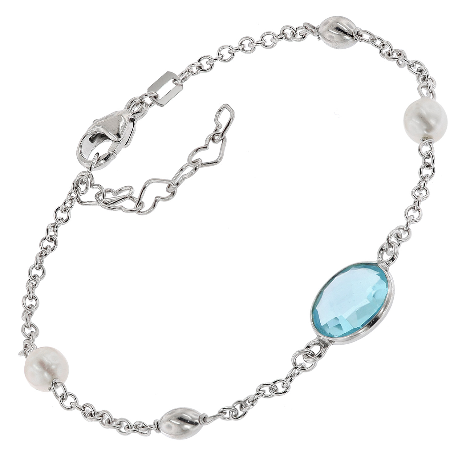 trendor 51340 Damen-Armband 925 Silber mit Quarz, Oliven und Perlen