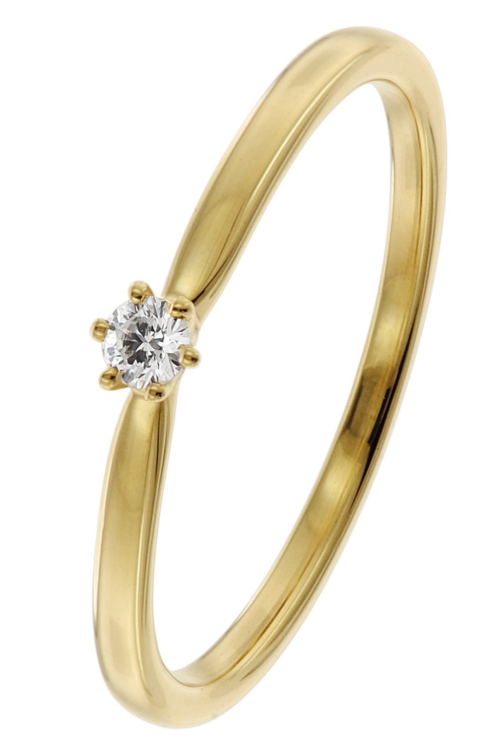 trendor 26932.005GG Diamant-Ring Gelbgold 585/14 Kt. Brillant 0,05 ct